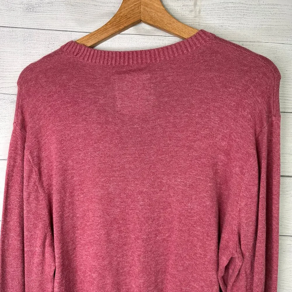 Hollister Mens Large Maroon Knit Sweater Large Long Sleeve Preppy Y2K Logo